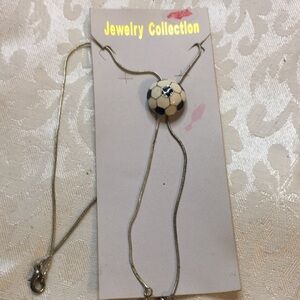 Vintage 90’s Soccer Ball Bolo Style Necklace